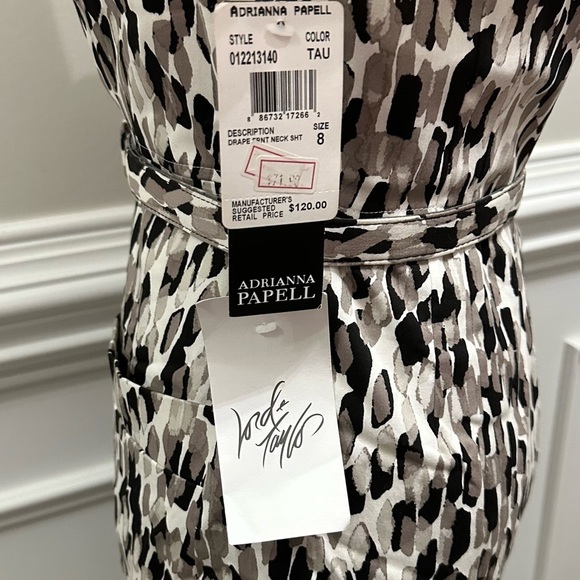 NWT Adrianna Papell Stretch Midi Dress with Belt  sz 8 - Picture 7 of 9